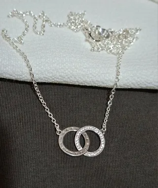 Collar Pandora Doble Aro Plata