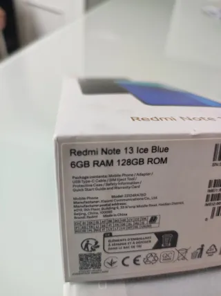 Xiaomi Redmi Note 13 6+2 de RAM Y 128.