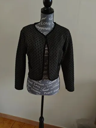 Giacca corta donna elegante nera L