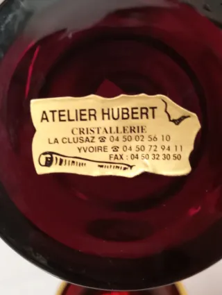 Juego de 2 jarrones de cristal con hilo dorado