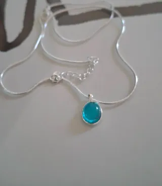 Collar Plata con piedra lunar.