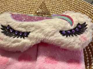 Antifaz y calcetines unicornio niña NUEVOS