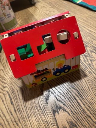 Juego Construcción Madera Bloques Colores