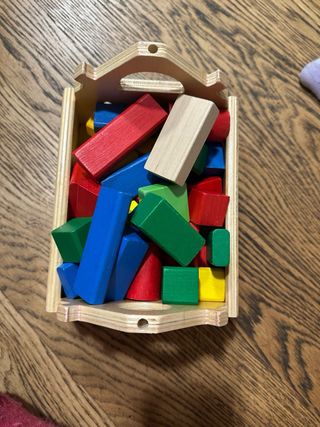 Juego Construcción Madera Bloques Colores