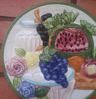 Plato Cerámica Frutas Vintage Grande