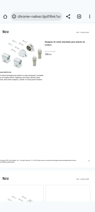 Bisagras Roca Caída Amortiguada Retardada CR Latón