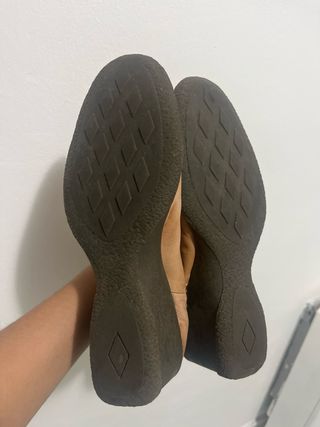 Stivali alti in pelle marrone