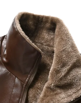 Chaqueta de cuero con pelo
