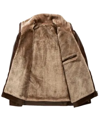 Chaqueta de cuero con pelo