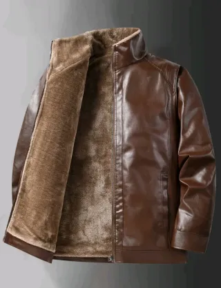 Chaqueta de cuero con pelo