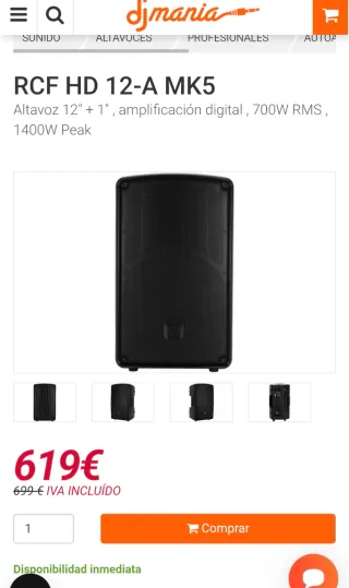 Altavoces amplificados Rcf nuevos