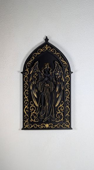 Mural Anjo Dourado Pintado à Mão