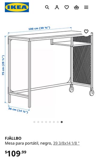 Mesa IKEA FJÄLLBO Madera y Metal