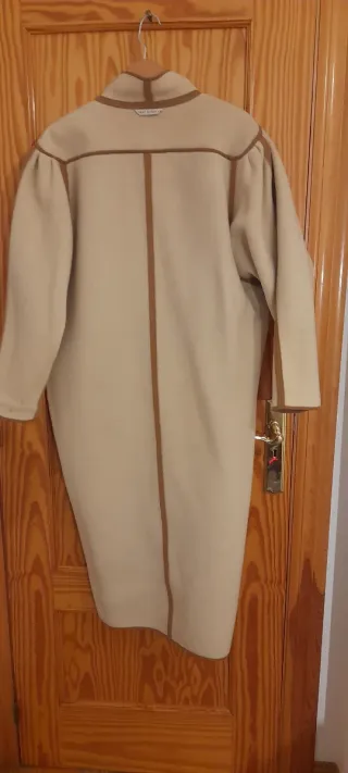 Abrigo Lana Inglesa Beige y Marrón