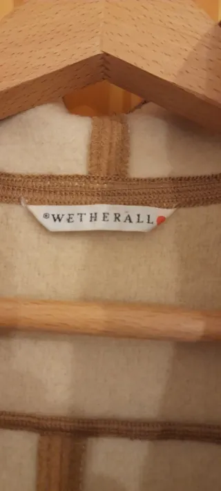 Abrigo Lana Inglesa Beige y Marrón