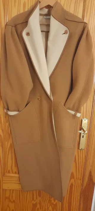 Abrigo Lana Inglesa Beige y Marrón