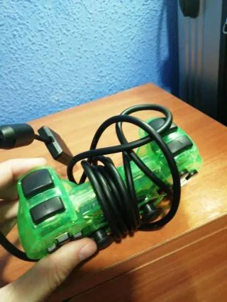 Mando PS2 Transparente Verde