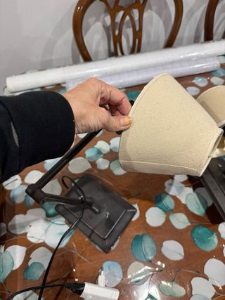 2 Lámparas de Mesa Beige y Amarillas