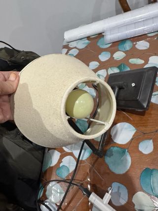 2 Lámparas de Mesa Beige y Amarillas