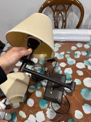 2 Lámparas de Mesa Beige y Amarillas