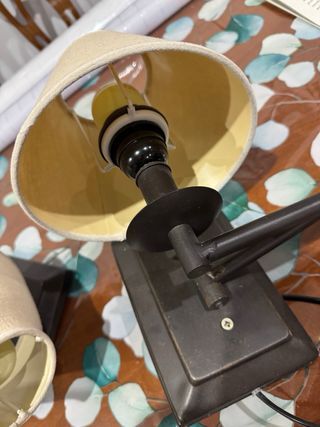 2 Lámparas de Mesa Beige y Amarillas