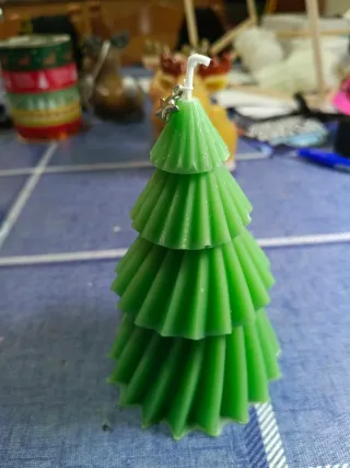 Vela árbol de Navidad artesanal. Aromatico