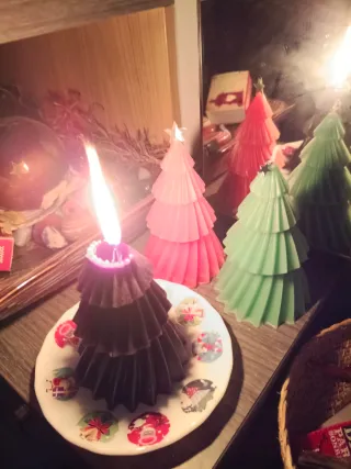 Vela árbol de Navidad artesanal. Aromatico