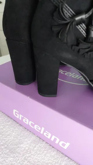 Botines Graceland ante negros tacón