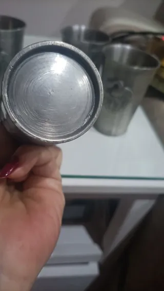 Juego de 6 vasos de estaño con dragón