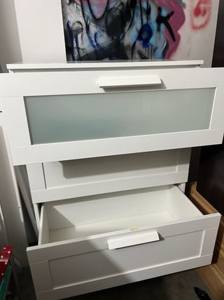 Cómoda Brimnes Ikea Blanca con Cristal