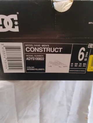 Scarpe DC Shoes Grigie/Gialle Tg 38