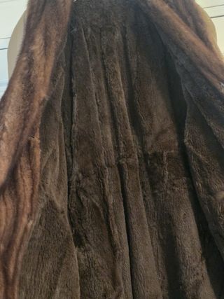 Gabardina visón sintético beige y marrón