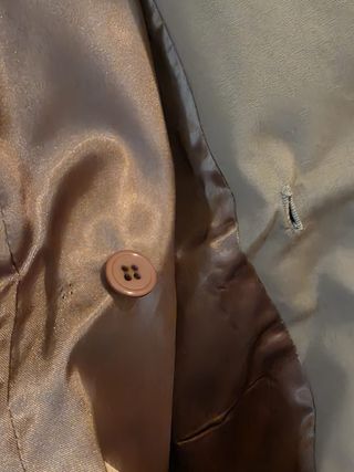 Gabardina visón sintético beige y marrón