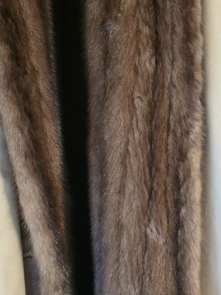 Gabardina visón sintético beige y marrón