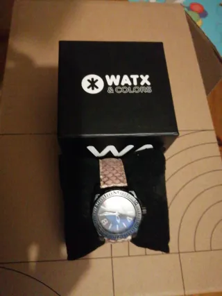 Relógio Watx&Colors preto e Bege