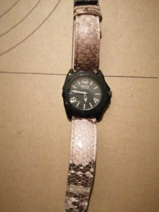 Relógio Watx&Colors preto e Bege