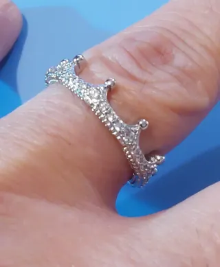 Anillo Corona Plata Brillante
