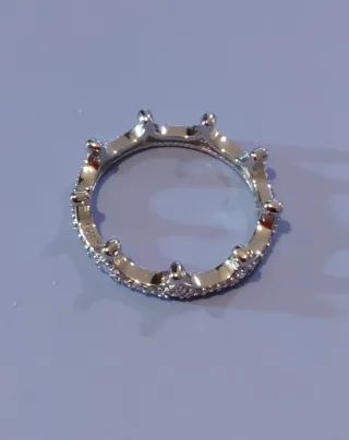 Anillo Corona Plata Brillante