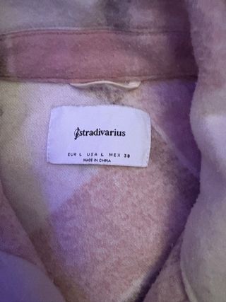Chaqueta cuadros rosa Stradivarius Talla L