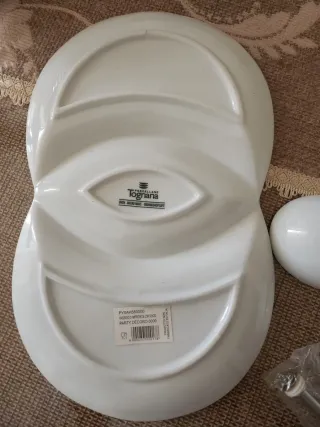 Antipastiera in porcellana bianca