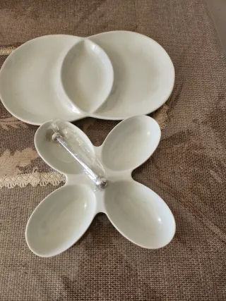 Antipastiera in porcellana bianca