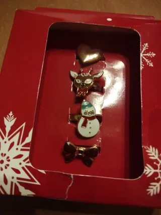 Set 4 Anelli Bambina Natale Regolabili