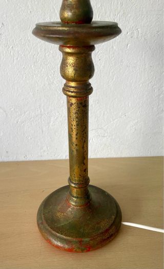 Lámpara de mesa madera policromada