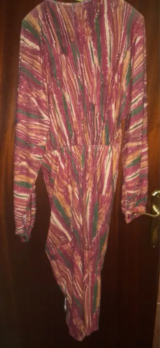 Vestido estampado multicolor manga larga