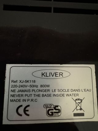 Vaporera Eléctrica KLIVER XJ5K118 Nueva a estrenar