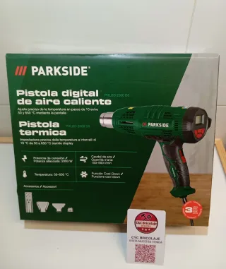 Pistola de aire caliente Parkside digital nueva