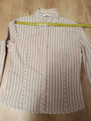 Camisa rayas beige mujer talla XL