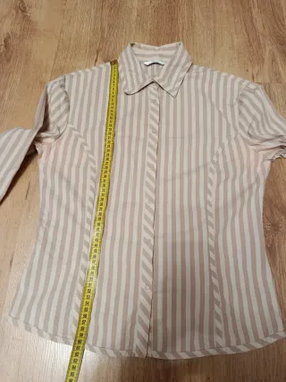 Camisa rayas beige mujer talla XL
