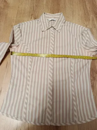 Camisa rayas beige mujer talla XL