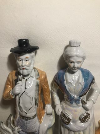Pareja Vintage Abuelos Porcelana